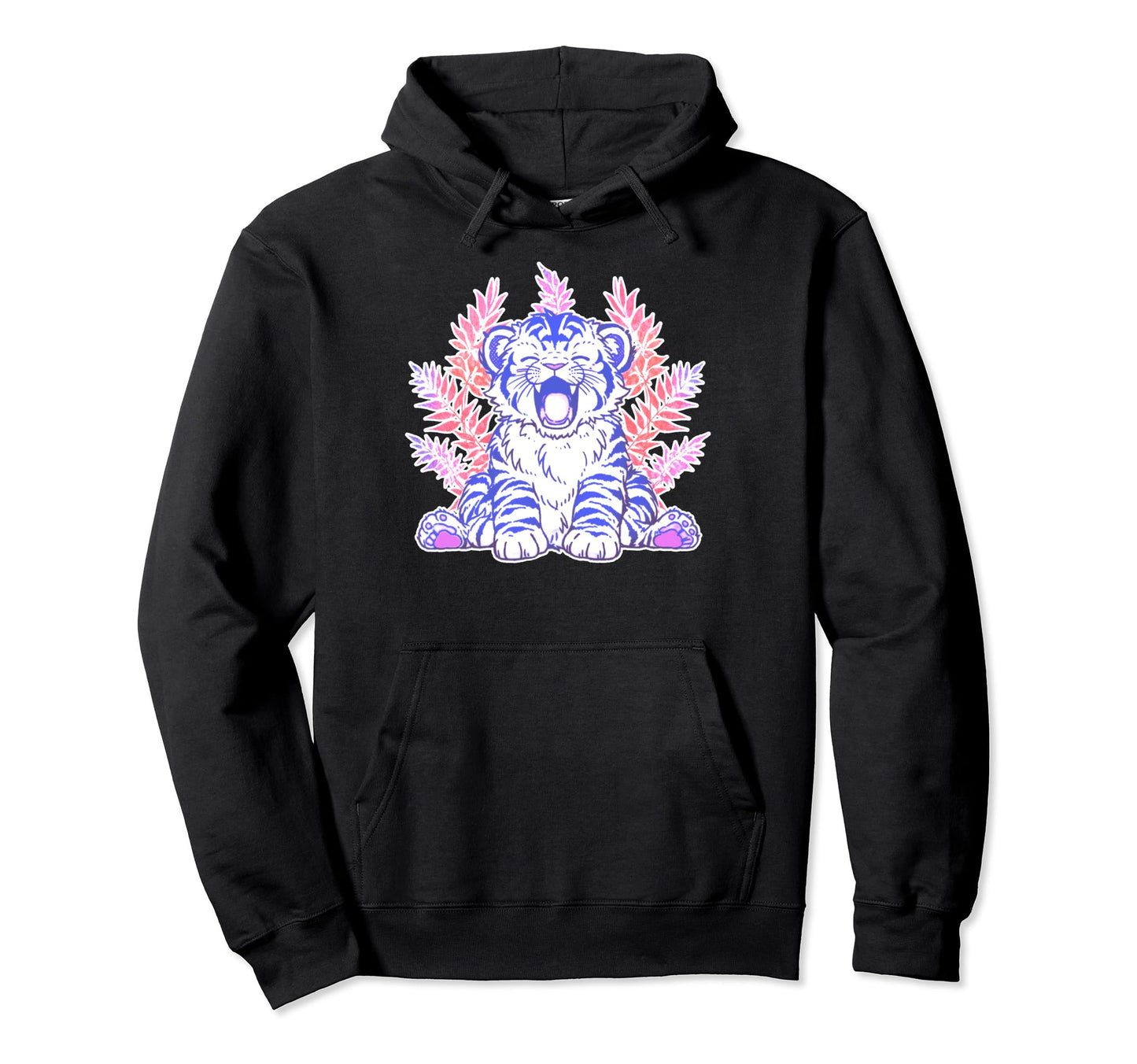 Kawaii Tiger Animal Japanese Vaporwave Hoodie - Unique Graphic Men Women - T-Shirt, Sweatshirt, Hoodie