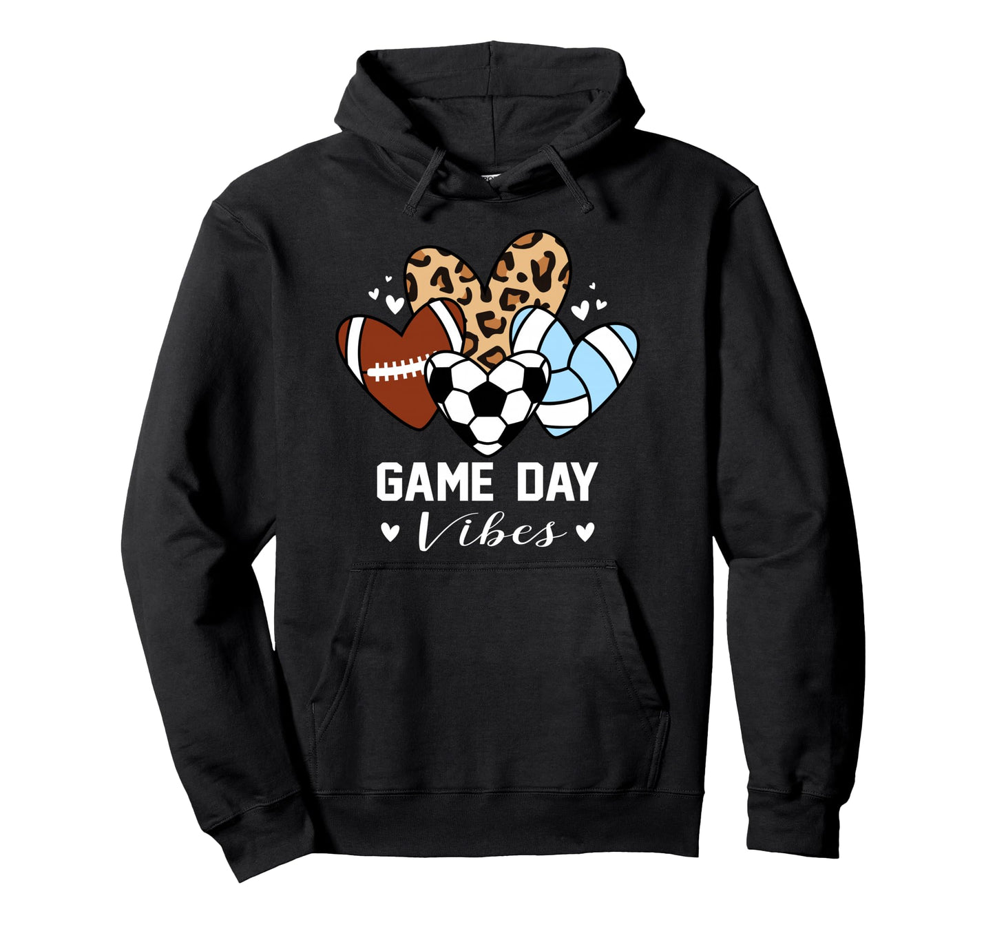 Game Day Vibes Funny Soccer Volleyball Hoodie - Graphic Print Men Women - T-Shirt, Sweatshirt, Hoodie