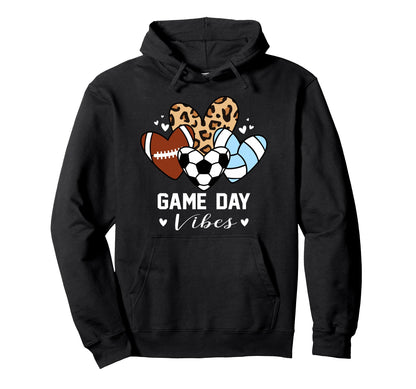 Game Day Vibes Funny Soccer Volleyball Hoodie - Graphic Print Men Women - T-Shirt, Sweatshirt, Hoodie