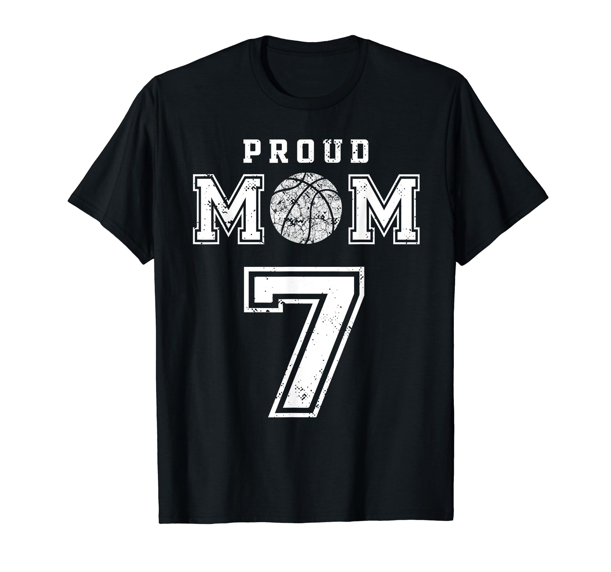 Custom Proud Basketball Mom Number 7 T-Shirt - Novelty Apparel for Adults - T-Shirt, Sweatshirt, Hoodie