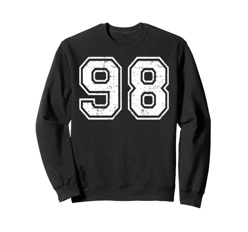 98 Number Ninety Eight Team Sports Sweatshirt - Novelty Apparel for Adults - T-Shirt, Sweatshirt, Hoodie