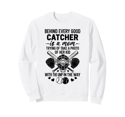 Baseball Catcher Mom Funny Sweatshirt - Fun Novelty Design for Adults - T-Shirt, Sweatshirt, Hoodie