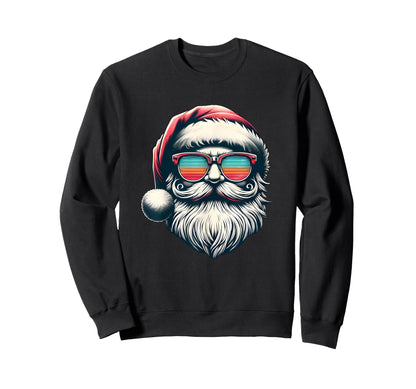 Santa Rainbow Sunglasses Vibes Sweatshirt - Fun Novelty Design for Adults - T-Shirt, Sweatshirt, Hoodie