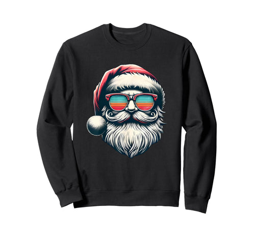 Santa Rainbow Sunglasses Vibes Sweatshirt - Fun Novelty Design for Adults - T-Shirt, Sweatshirt, Hoodie