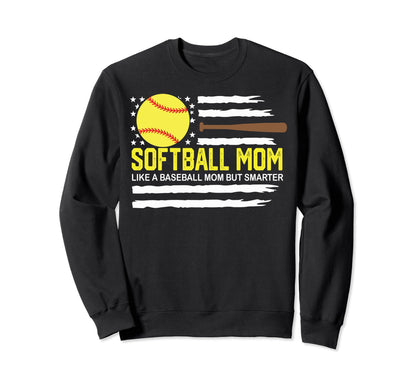 Softball Mom Like Baseball Mom But Sweatshirt - Minimalist Print Men Women - T-Shirt, Sweatshirt, Hoodie