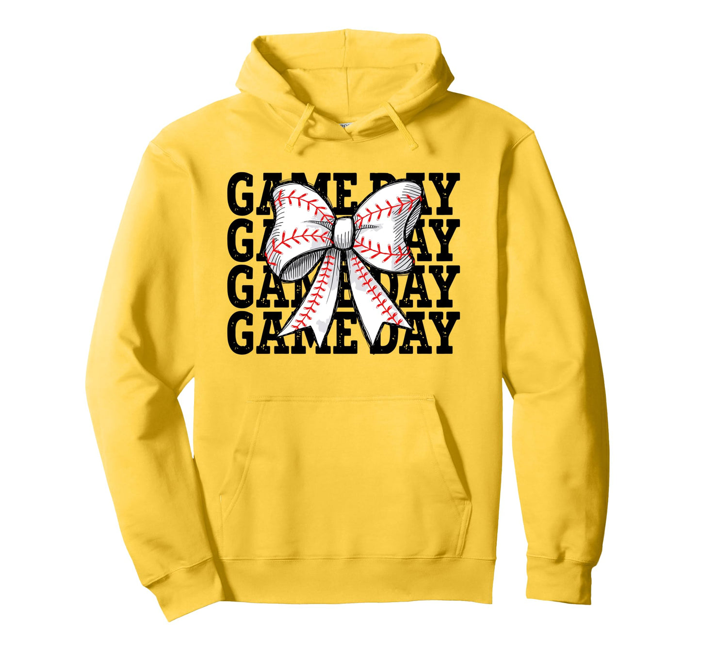 Baseball Game Day Coquette Bow Baseball Hoodie - Unique Graphic for Adults - T-Shirt, Sweatshirt, Hoodie