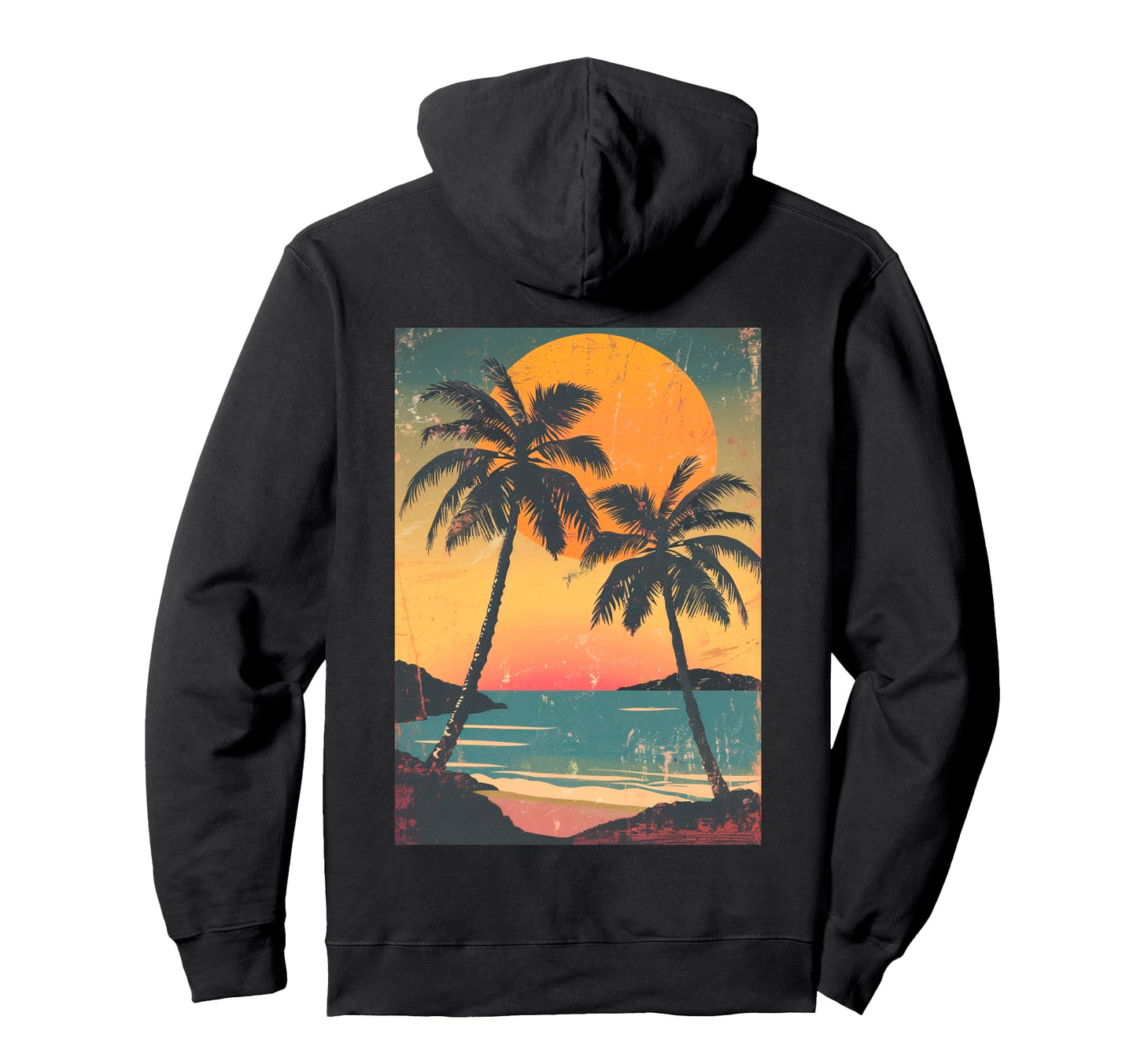 Hawaii Sunset Minimalist Vaporwave Hoodie - Unique Graphic Unisex - T-Shirt, Sweatshirt, Hoodie