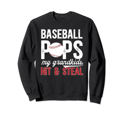 Baseball Pops Funny Grandpa Pops Sweatshirt - Unique Graphic Unisex - T-Shirt, Sweatshirt, Hoodie