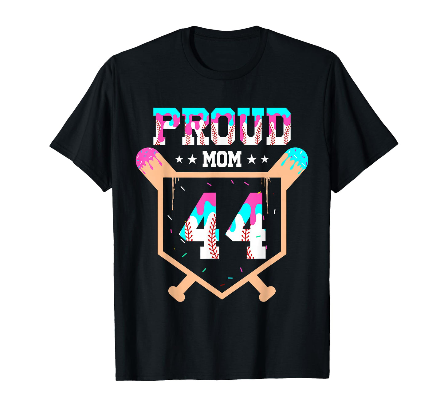 Proud Mom Baseball Player Number 44 T-Shirt - Streetwear Style Men Women - T-Shirt, Sweatshirt, Hoodie