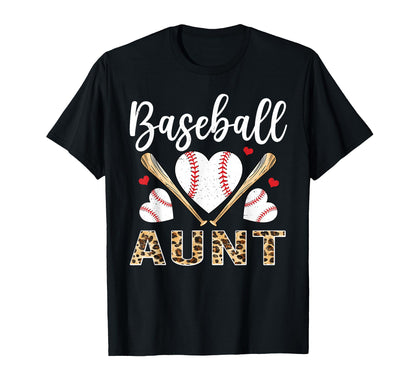Baseball Heart Aunt Baseball Player T-Shirt - Fun Novelty Design Men Women - T-Shirt, Sweatshirt, Hoodie