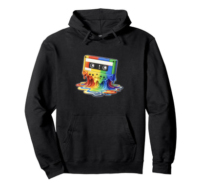 Melting Rainbow Cassette Mixtape Hoodie - Streetwear Style Unisex - T-Shirt, Sweatshirt, Hoodie