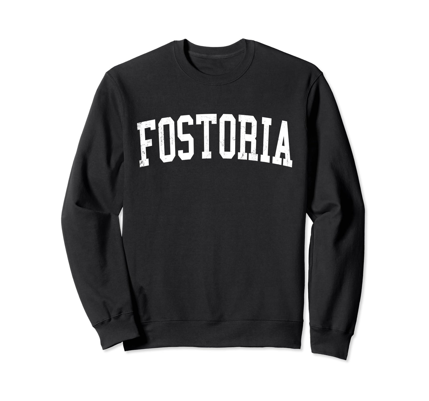Fostoria Oh Distressed White Sweatshirt - Minimalist Print Men Women - T-Shirt, Sweatshirt, Hoodie