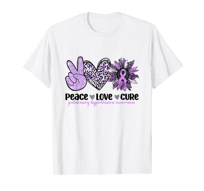 Leopard Sunflower Peace Love Cure T-Shirt - Casual Everyday Wear Unisex - T-Shirt, Sweatshirt, Hoodie
