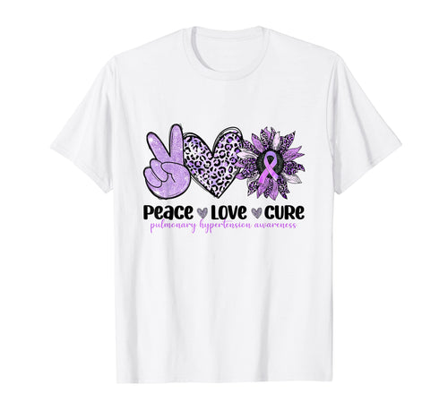 Leopard Sunflower Peace Love Cure T-Shirt - Casual Everyday Wear Unisex - T-Shirt, Sweatshirt, Hoodie