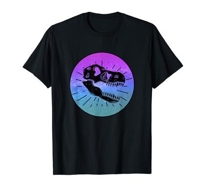 Dinosaur Fossil Skull Galaxy Vaporwave T-Shirt - Trendy Graphic Men Women - T-Shirt, Sweatshirt, Hoodie