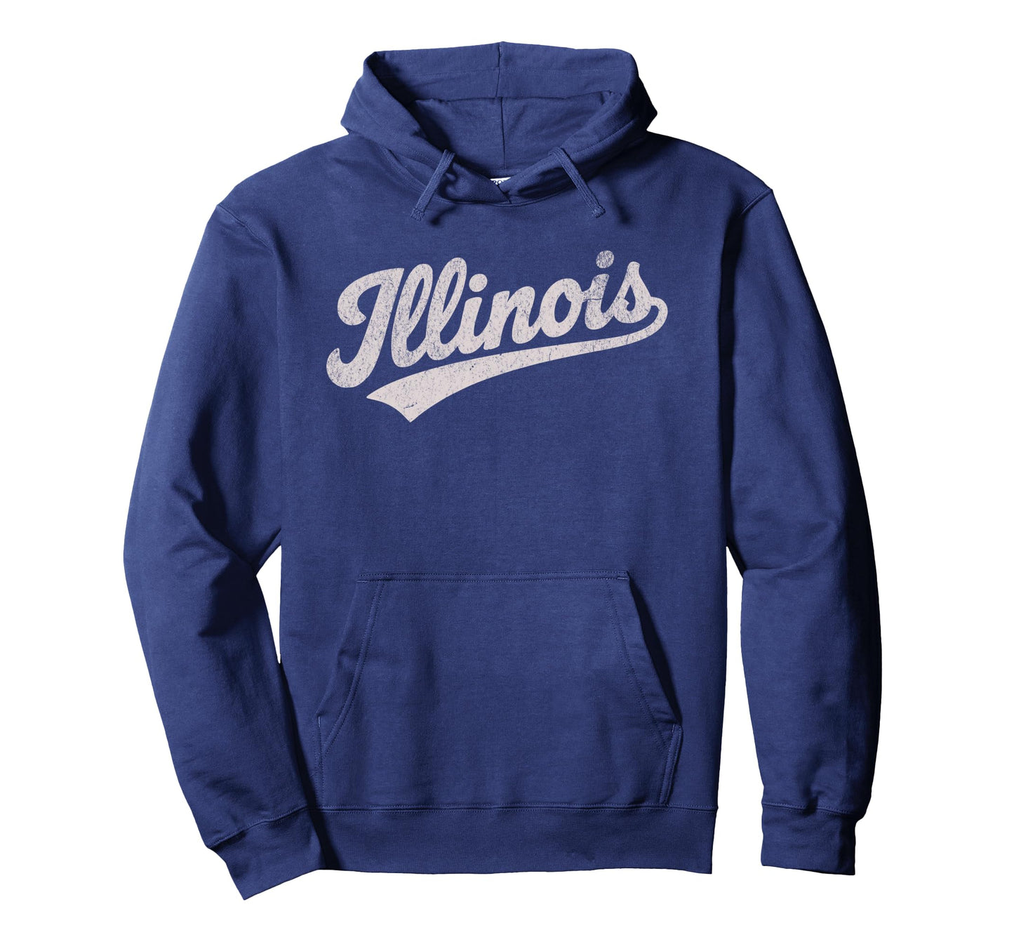 Throwback Illinois Distressed Hoodie - Custom Art Print Men Women - T-Shirt, Sweatshirt, Hoodie