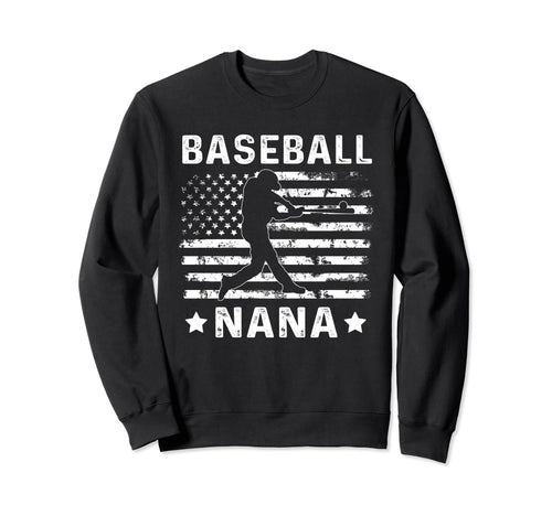 Baseball Nana Grandma Usa Flag 4Th Sweatshirt - Streetwear Style Men Women - T-Shirt, Sweatshirt, Hoodie