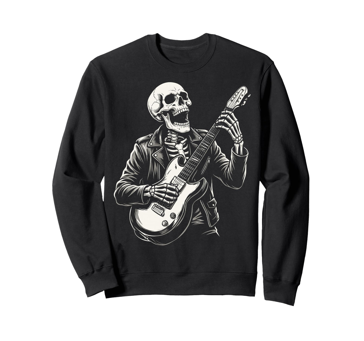 Funny Skeleton Playing Guitar Heavy Sweatshirt - Novelty Apparel Men Women - T-Shirt, Sweatshirt, Hoodie
