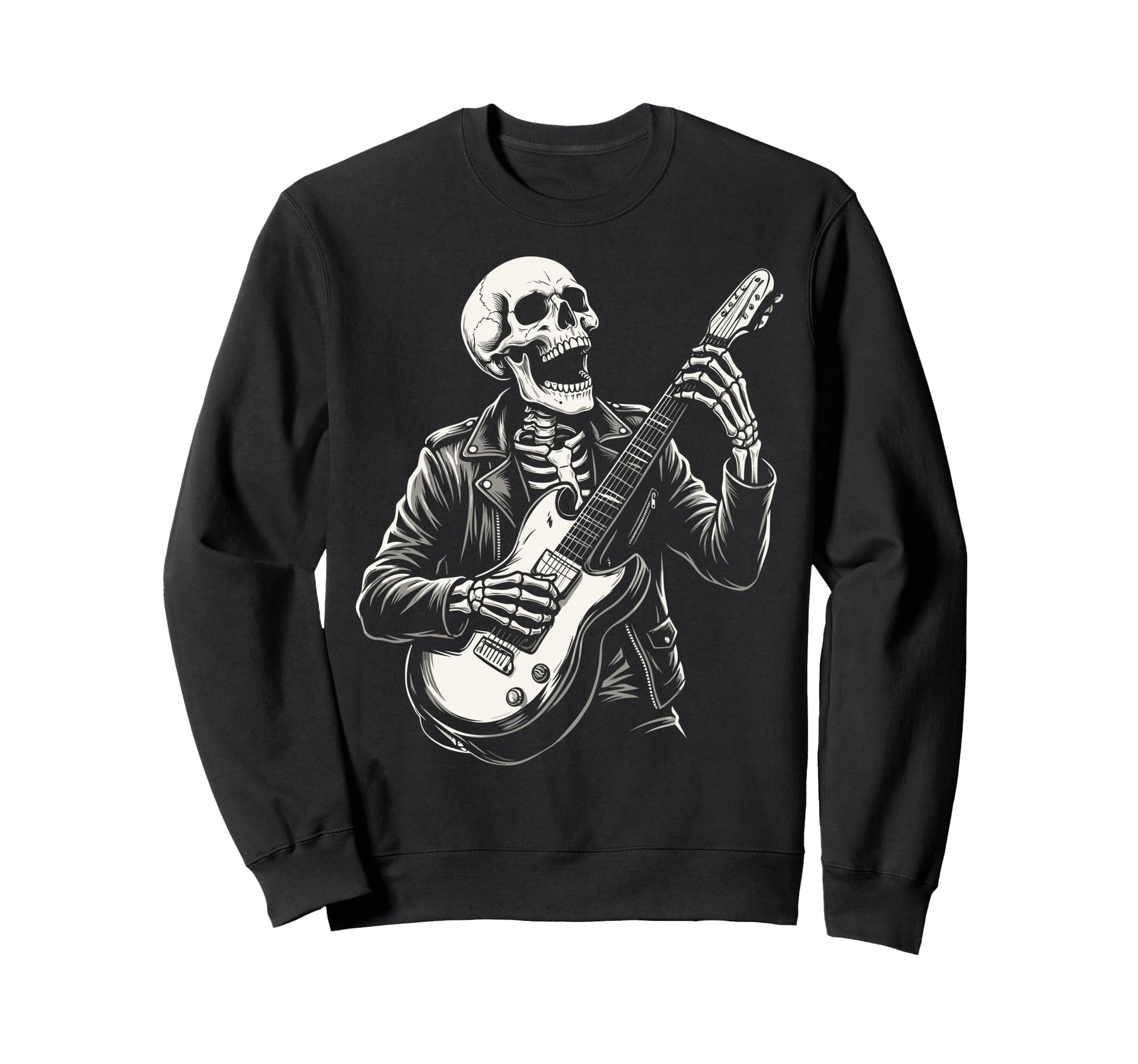 Funny Skeleton Playing Guitar Heavy Sweatshirt - Novelty Apparel Men Women - T-Shirt, Sweatshirt, Hoodie