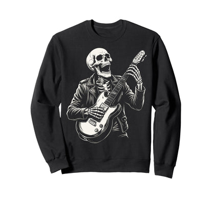 Funny Skeleton Playing Guitar Heavy Sweatshirt - Novelty Apparel Men Women - T-Shirt, Sweatshirt, Hoodie