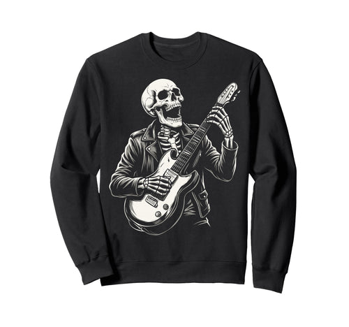 Funny Skeleton Playing Guitar Heavy Sweatshirt - Novelty Apparel Men Women - T-Shirt, Sweatshirt, Hoodie