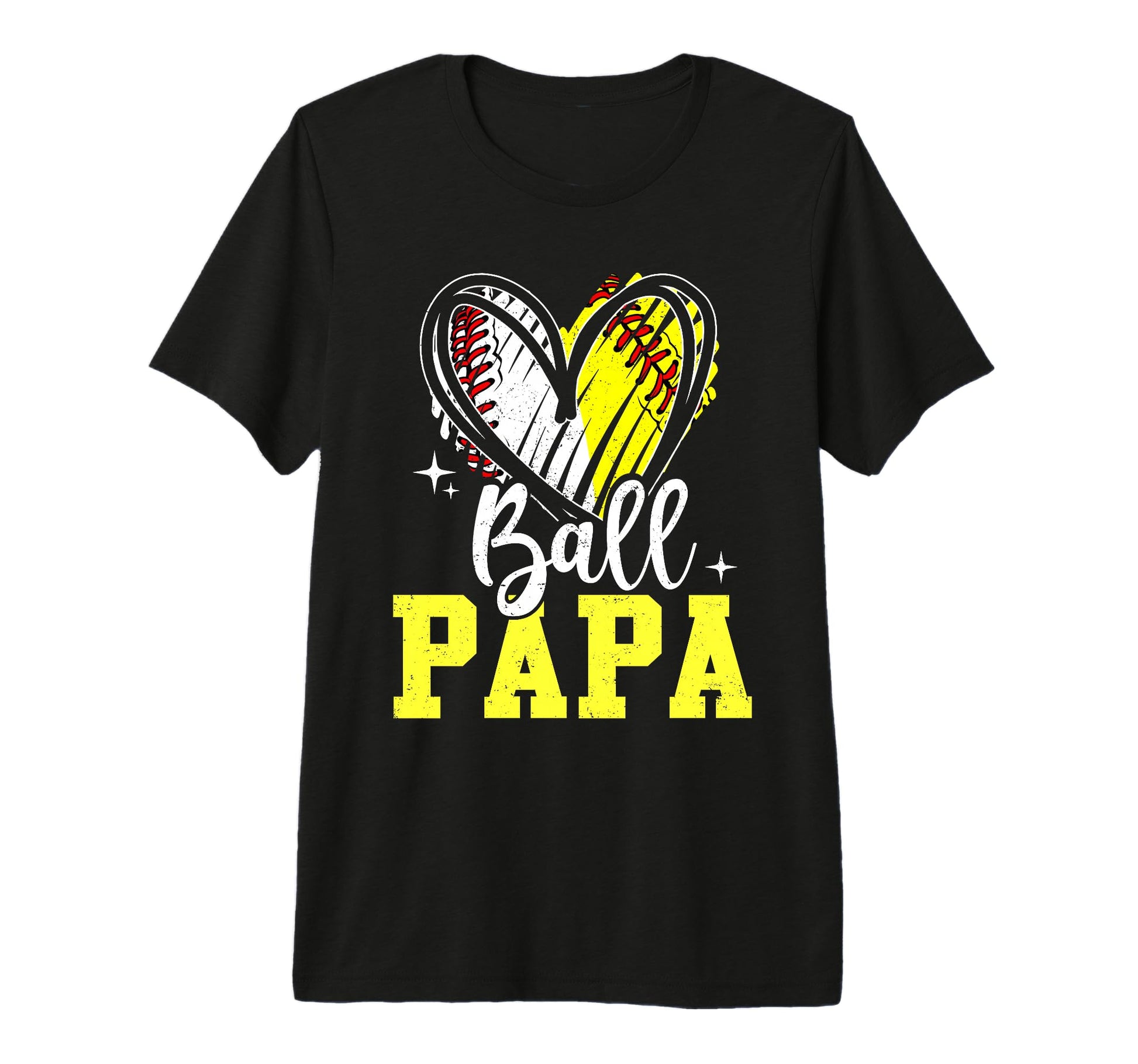 Ball Papa Softball Baseball Dad Daddy T-Shirt - Minimalist Print Unisex - T-Shirt, Sweatshirt, Hoodie