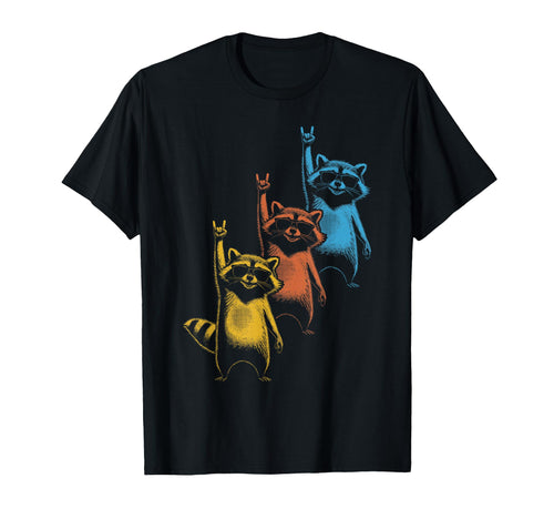 Raccoon Rock Music Gift Rock Festival T-Shirt - Custom Art Print Unisex - T-Shirt, Sweatshirt, Hoodie