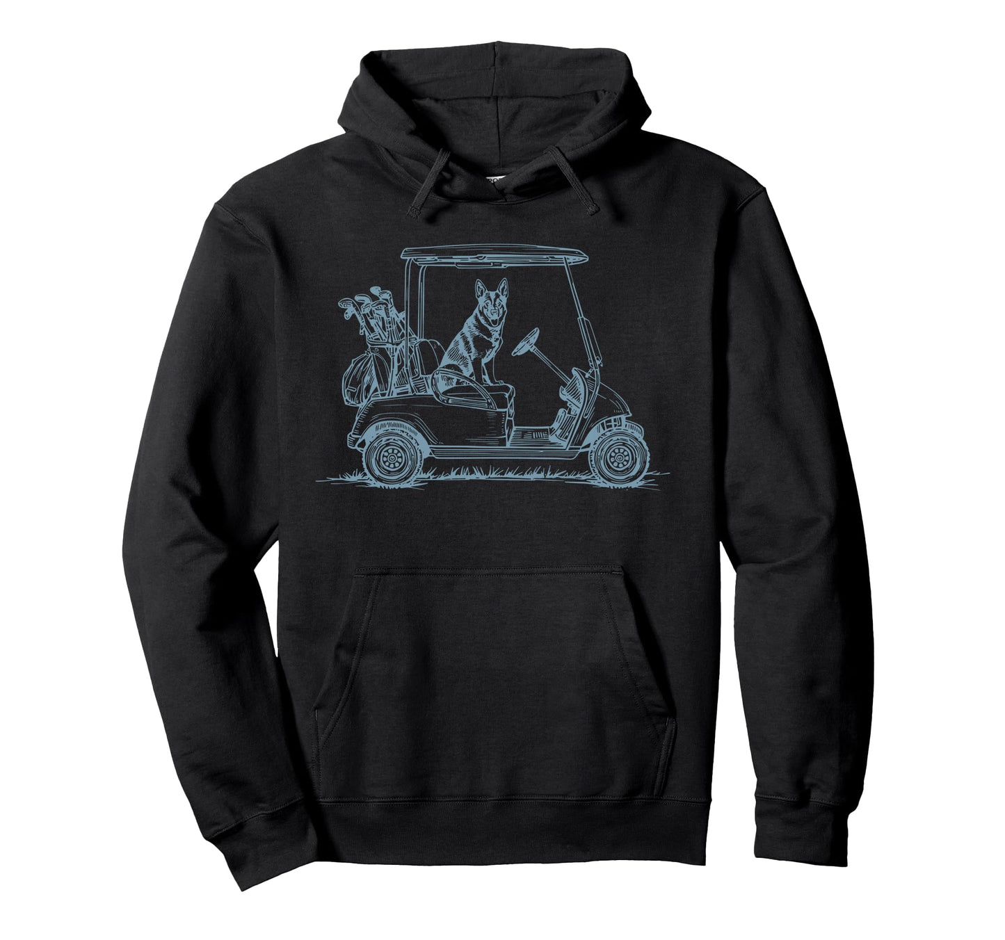 German Shepherd Dad Golf Car Golfing Hoodie - Casual Everyday Wear Unisex - T-Shirt, Sweatshirt, Hoodie