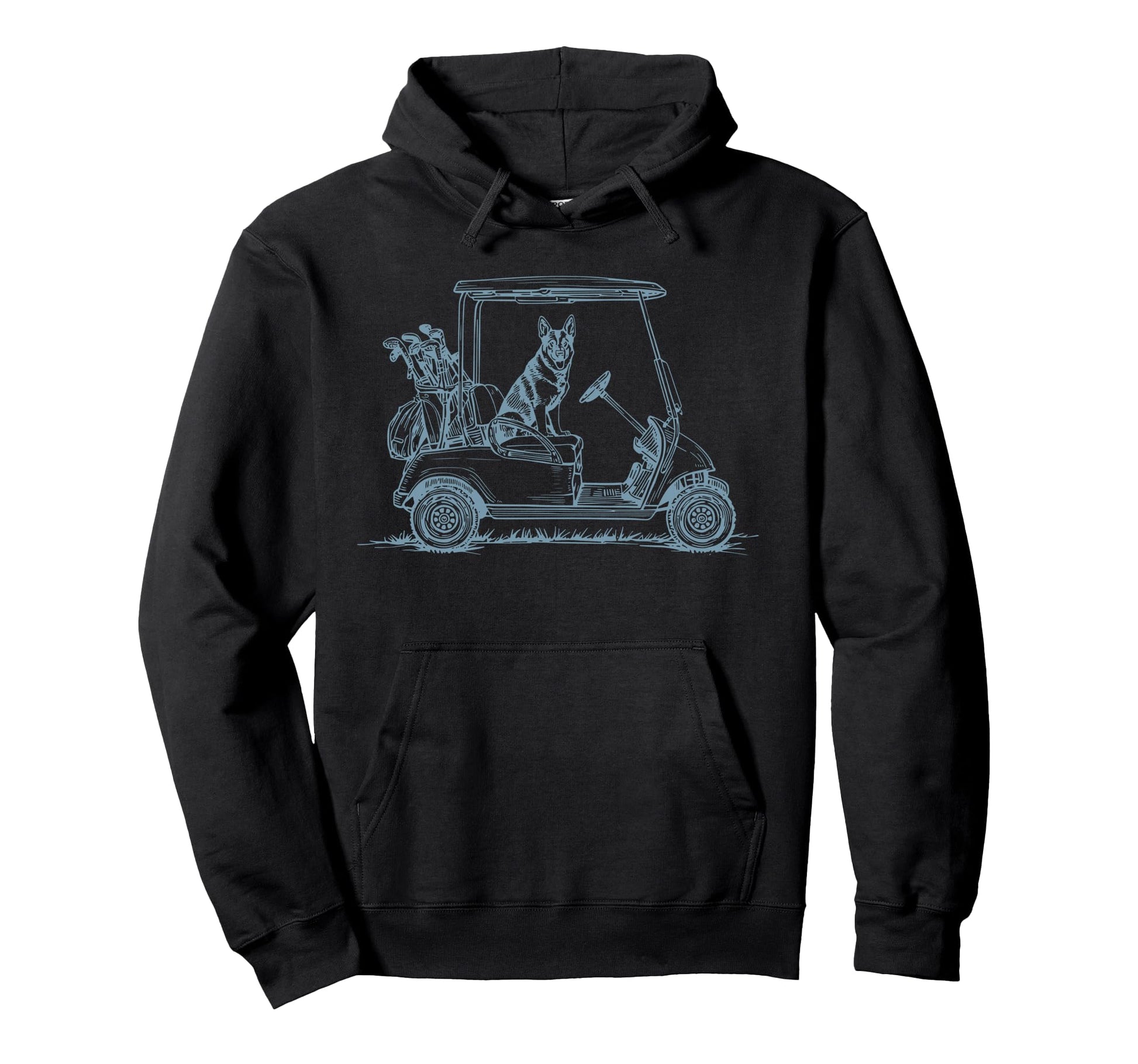 German Shepherd Dad Golf Car Golfing Hoodie - Casual Everyday Wear Unisex - T-Shirt, Sweatshirt, Hoodie