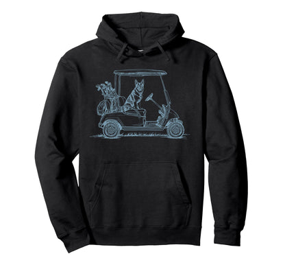 German Shepherd Dad Golf Car Golfing Hoodie - Casual Everyday Wear Unisex - T-Shirt, Sweatshirt, Hoodie