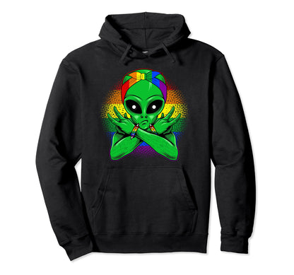 Alien Ufo Lover Gay Lesbian Lgbtq Hoodie - Casual Everyday Wear Unisex - T-Shirt, Sweatshirt, Hoodie