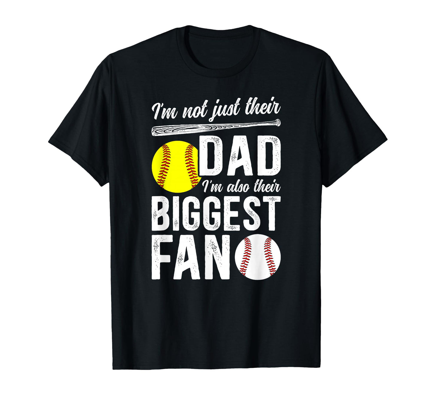 Their Biggest Fan Baseball Softball Dad T-Shirt - Streetwear Style Unisex - T-Shirt, Sweatshirt, Hoodie