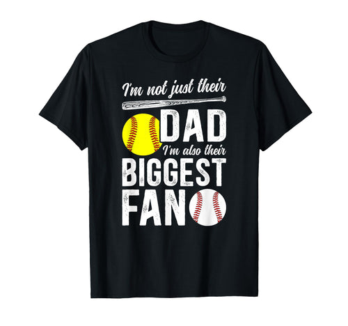 Their Biggest Fan Baseball Softball Dad T-Shirt - Streetwear Style Unisex - T-Shirt, Sweatshirt, Hoodie