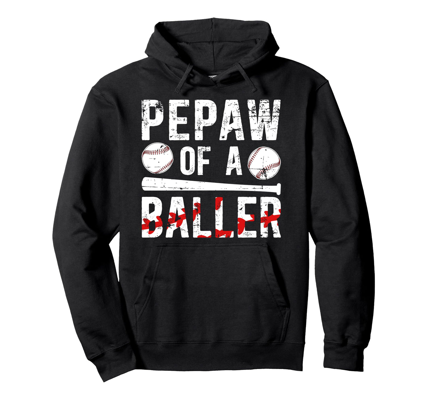 Pepaw Baller Baseball Pepaw Baseball Player Hoodie - Trendy Graphic Unisex - T-Shirt, Sweatshirt, Hoodie