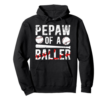 Pepaw Baller Baseball Pepaw Baseball Player Hoodie - Trendy Graphic Unisex - T-Shirt, Sweatshirt, Hoodie