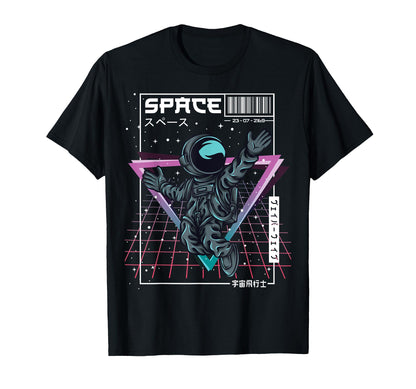 Synthwave Space Astronaut Aesthetic T-Shirt - Aesthetic Graphic Men Women - T-Shirt, Sweatshirt, Hoodie