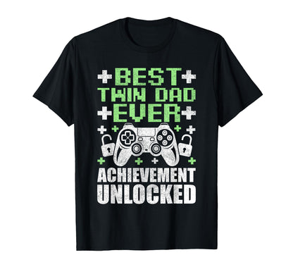 Gamer Dad Fathers Day Best Twin Dad T-Shirt - Custom Art Print for Adults - T-Shirt, Sweatshirt, Hoodie