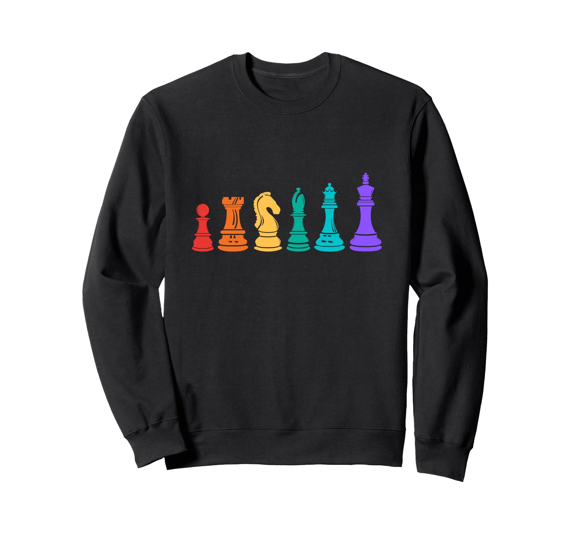 Chess Rainbow Pieces Chess Lover Sweatshirt - Novelty Apparel for Adults - T-Shirt, Sweatshirt, Hoodie