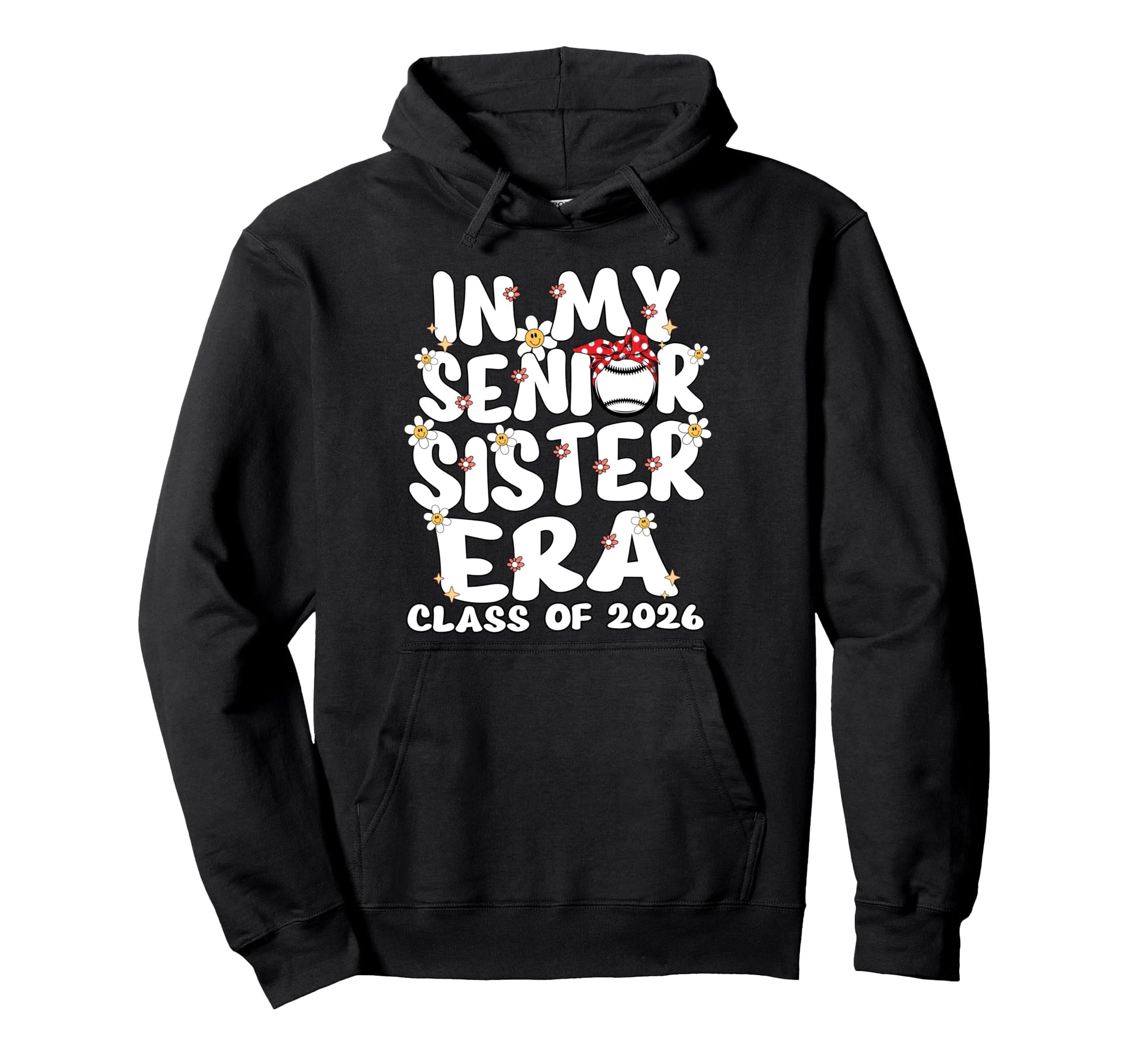 My Senior Sister Era Groovy Baseball Hoodie - Streetwear Style Men Women - T-Shirt, Sweatshirt, Hoodie