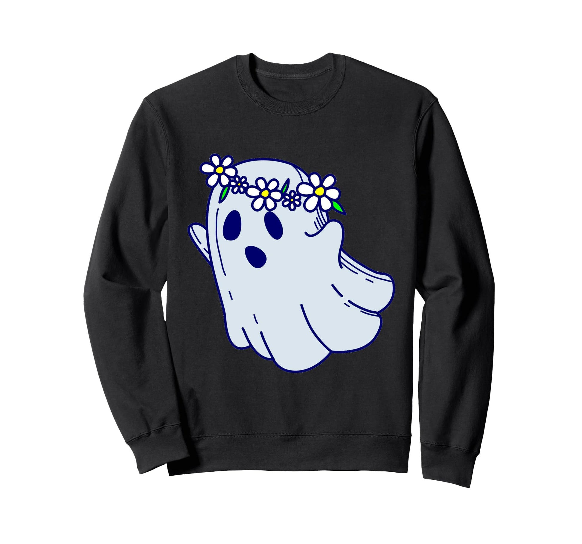 Groovy Halloween Spooky Boho Floral Sweatshirt - Minimalist Print Unisex - T-Shirt, Sweatshirt, Hoodie
