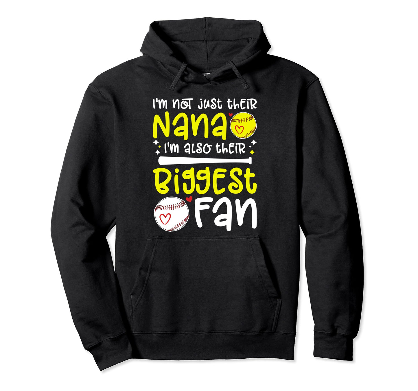 Their Biggest Fan Softball Baseball Nana Hoodie - Unique Graphic Men Women - T-Shirt, Sweatshirt, Hoodie