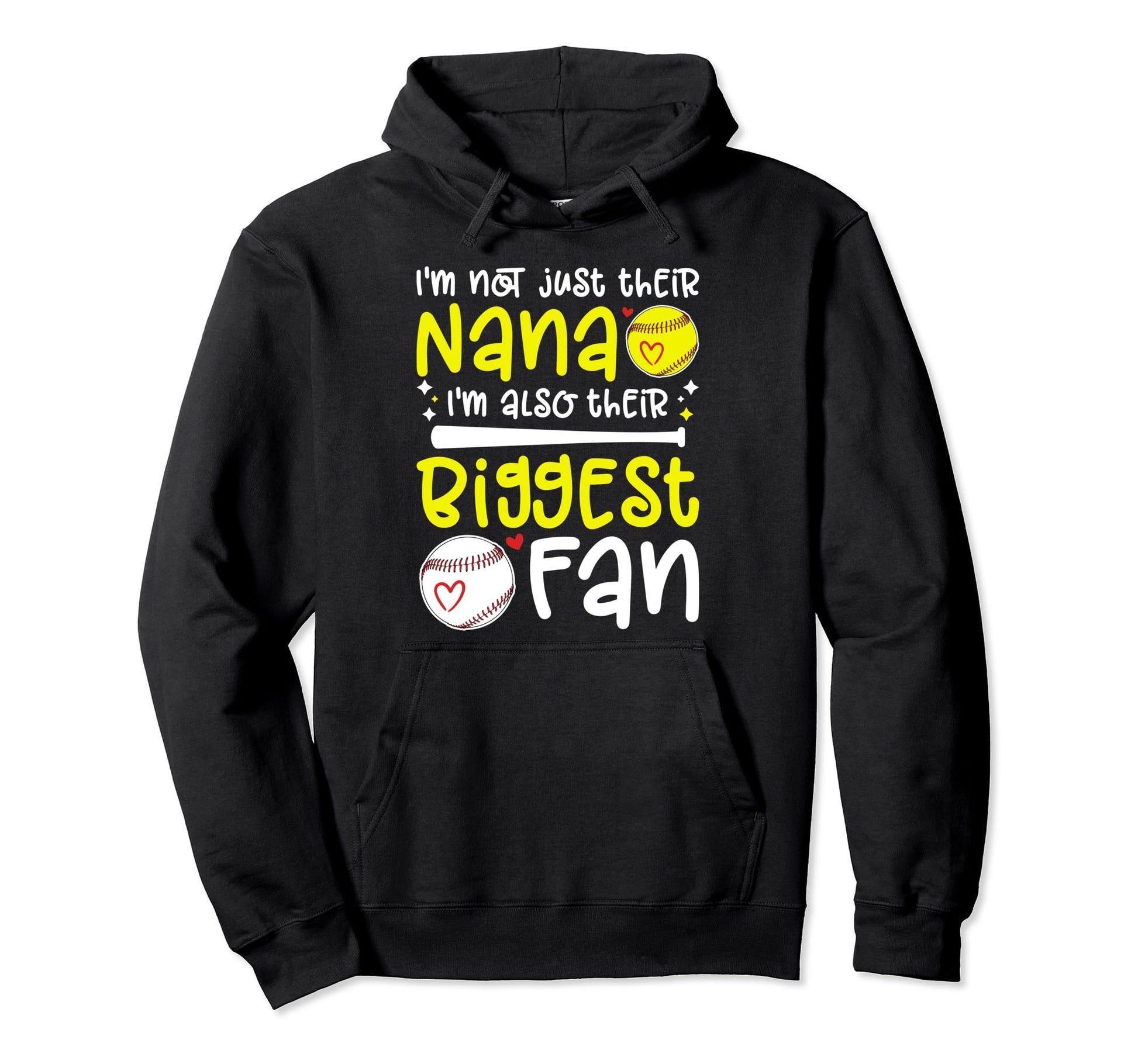Their Biggest Fan Softball Baseball Nana Hoodie - Unique Graphic Men Women - T-Shirt, Sweatshirt, Hoodie