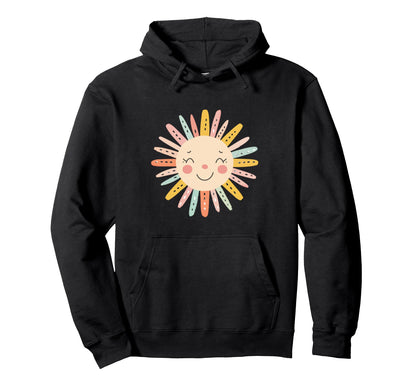 Sun 70S Rainbow Art Boho Boho Sun Hoodie - Casual Everyday Wear Unisex - T-Shirt, Sweatshirt, Hoodie