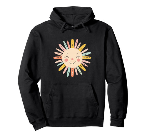 Sun 70S Rainbow Art Boho Boho Sun Hoodie - Casual Everyday Wear Unisex - T-Shirt, Sweatshirt, Hoodie