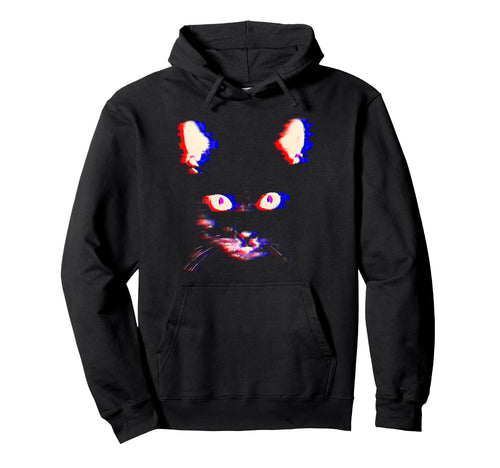 Trippy Psychedelic Cat Vaporwave Hoodie - Graphic Print for Adults - T-Shirt, Sweatshirt, Hoodie