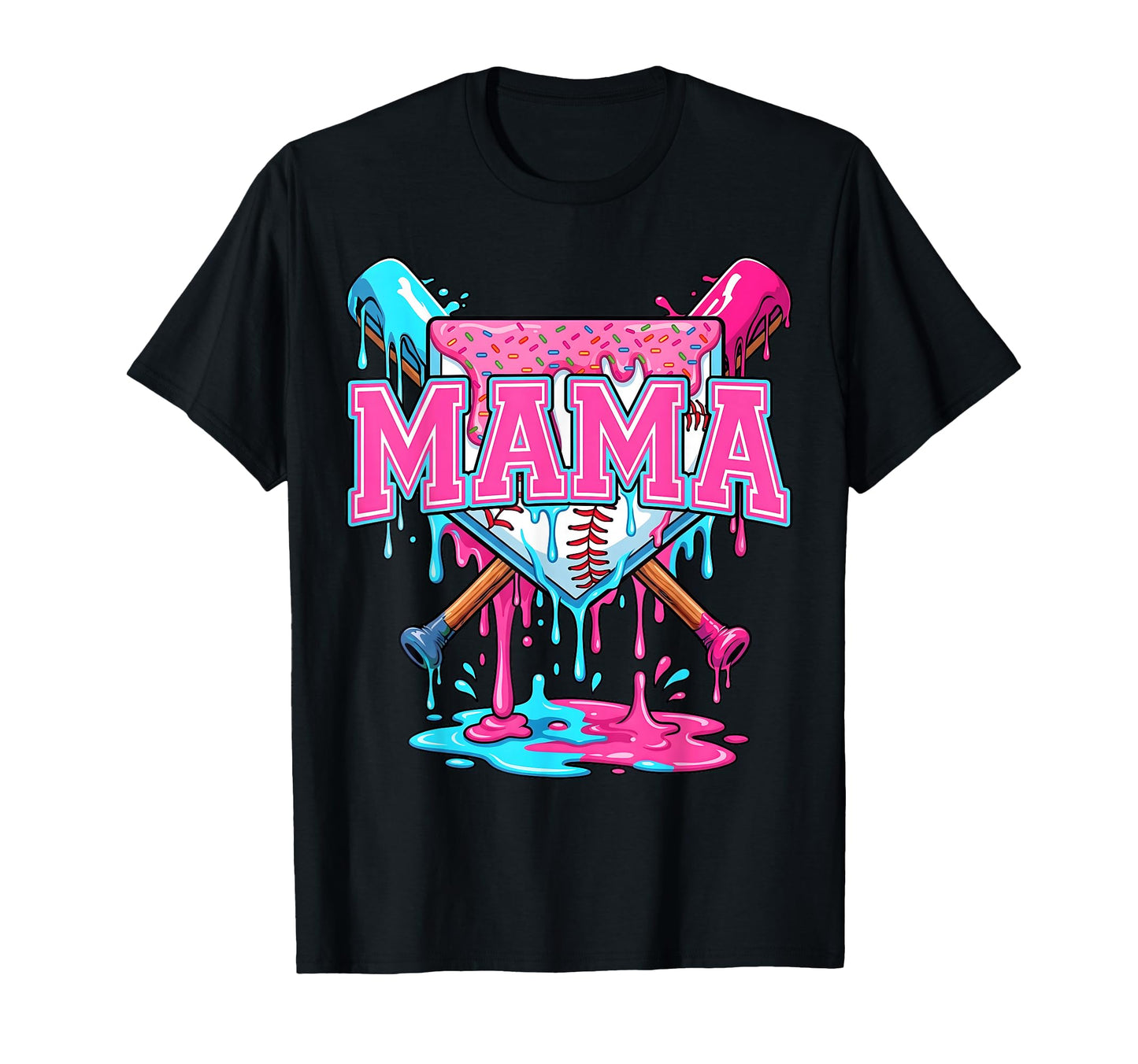 Baseball Drip Mom Ice Cream Drip Mama T-Shirt - Aesthetic Graphic Unisex - T-Shirt, Sweatshirt, Hoodie