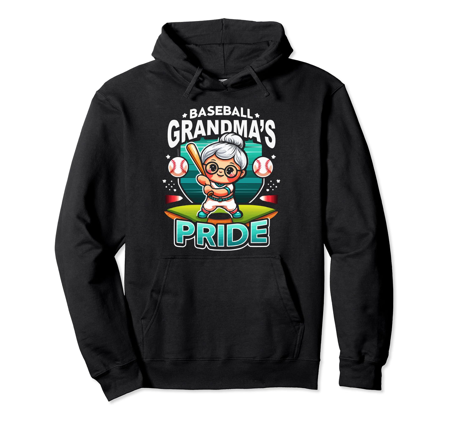 Baseball Grandma Grandmother Granny Hoodie - Streetwear Style Unisex - T-Shirt, Sweatshirt, Hoodie