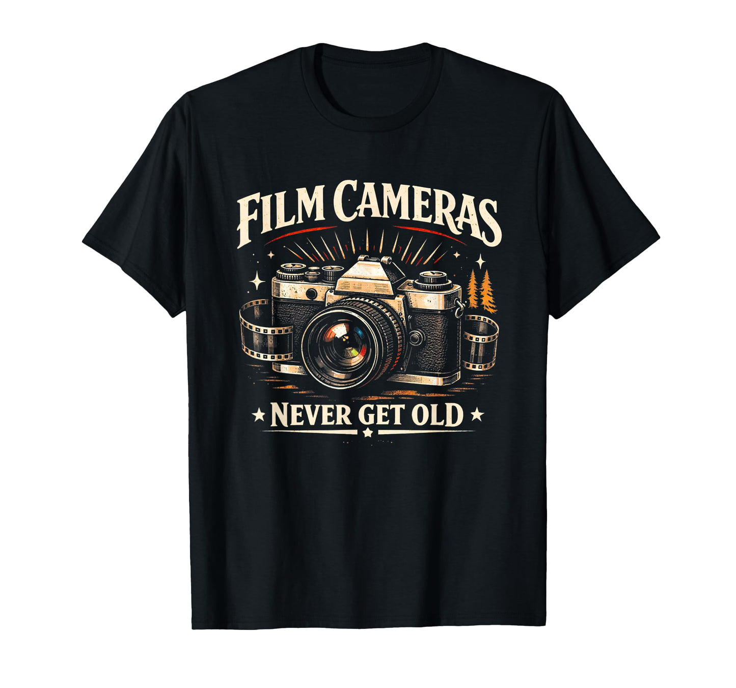 Film Cameras Never Get Old Film T-Shirt - Minimalist Print for Adults - T-Shirt, Sweatshirt, Hoodie