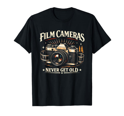 Film Cameras Never Get Old Film T-Shirt - Minimalist Print for Adults - T-Shirt, Sweatshirt, Hoodie