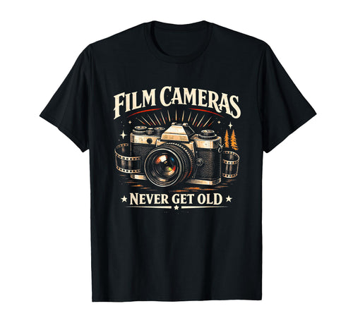 Film Cameras Never Get Old Film T-Shirt - Minimalist Print for Adults - T-Shirt, Sweatshirt, Hoodie
